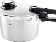 Fissler Schnellkochtopf Vitavit® premium Edelstahl Schnellkochtopf 6 L, Ø 22 cm, Edelstahl 18/10 (3-tlg), Verriegelungsanzeige, Einstellbares Abdampfen, Einstellbare Kochstufen