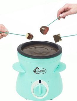 bestron Elektro-Fondue DCM043M Mini-Schokofondue-Set, 0,3 l, inkl. 10xSpieße, 10xGabeln und 1xSpatel, 25Watt, Mint