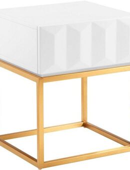 Leonique Beistelltisch Alais, TOPSELLER!, OTTOs Choice, in 3D-Optik, goldfarbenes Metallgestell, auch als Nachttisch geeignet