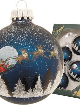 Krebs Glas Lauscha Weihnachtsbaumkugel Spirit of Christmas, 7 cm (4 St), Weihnachtsdeko, Christbaumschmuck, Christbaumkugeln aus Glas