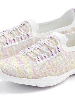 LASCANA Slipper, Halbschuh, leichtes Meshmaterial Sneaker zum Reinschlüpfen mit elastischen Schnürbändern VEGAN