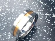 Edestahl Ring Bandring bicolor 7 mm Weite /Größe 60 6,7 Gramm - Dreieich
