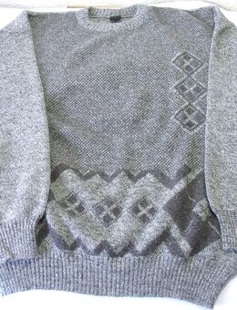 Herren Strickpullover grau-meliert gemustert - Gr. L - 25% Wolle - neuwertig - Biebesheim (Rhein)