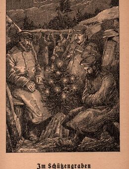 Grafik , Im Schützengraben. , Hans Baluschek 1870 - 1935 , in der Platte signiert , Militär , Weihnachten , Blatt 20cm x 12,5cm , M7 - Görlitz