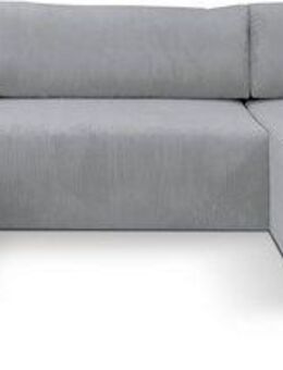 WERK2 Wohnlandschaft Rotterdam-U, U-Form, in kuschelweichem Cord oder Breitcord, Design Sofa mit Schlaffunktion & Bettkasten, Cord, Grau