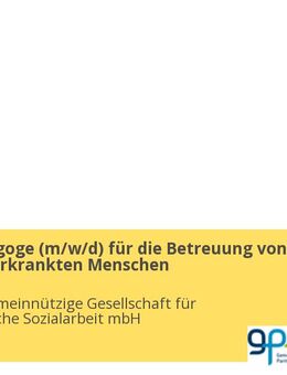 Sozialpädagoge (m/w/d) für die Betreuung von psychisch erkrankten Menschen - Mainz