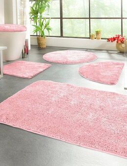 KiNZLER Badematte Chaozhou, Höhe 20 mm, rutschhemmend beschichtet, fußbodenheizungsgeeignet, Polyester, rechteckig, 2er-Set rechteckig 55x50 cm / rechteckig 50x80 cm, Badteppich, Uni Farben, weich, als rechteckig, rund & Set erhältlich