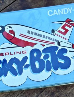 Alte Blechdose mit Flugzeug-Motiv: Sterling Sky-Bits/Candy-Box - Nottuln