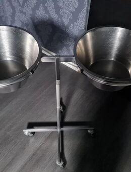 Abwurfschale, Wagen mit 2 Schalen Edelstahl NEU! - Oering