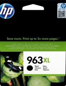 HP hp 963XL Original Schwarz Tintenpatrone (1-tlg., original Druckerpatrone 963 schwarz XL)