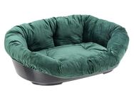 Set aus Ferplast Korb Siesta Deluxe mit Überzug Sofà Samt grün - Größe 8: L 85 x B 62 x H 28,5 cm