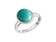 Zeeme Fingerring Silber 925 rhodiniert mit echtem Amazonit