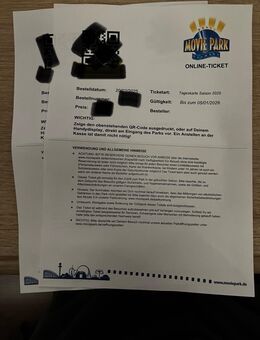 Zwei Tickets für Movie Park abzugeben - Essen