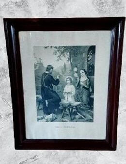 „die Heilige Familie“- sehr alte, religiöse Darstellung, hochwertig gerahmt, hinter Glas - Niederfischbach