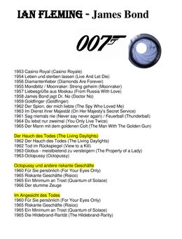 Sammlung 15 Bücher (Konvolut) Ian Fleming - James Bond 007 (u.a. Goldfinger; Feuerball; Dr. NO) - Krefeld