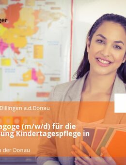 Sozialpädagoge (m/w/d) für die Fachberatung Kindertagespflege in Teilzeit - Dillingen (Donau)
