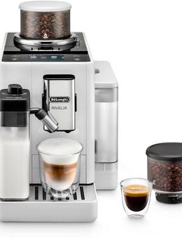 De'Longhi Kaffeevollautomat Rivelia EXAM440.55.W, zwei 250g-Bohnencontainer, weiß