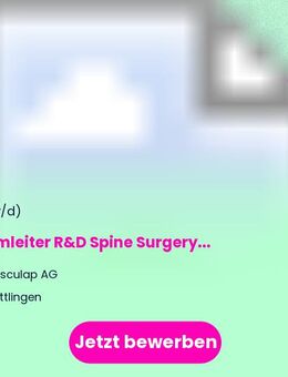 Teamleiter (w/m/d) R&D Spine Surgery - Tuttlingen