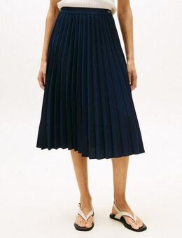 Tommy Hilfiger Plisseerock FLUID PLEATED PULL ON MIDI SKIRT mit rundum Falten