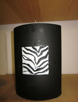Zebra Zierkerze -Oval - 220 x 150 x 80 mm -OVP- - Mahlberg