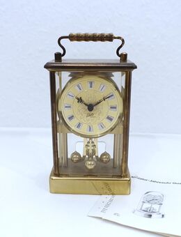 Retro Miniatur Jahresuhr Schatz Quartz. mit Pendel - Dresden
