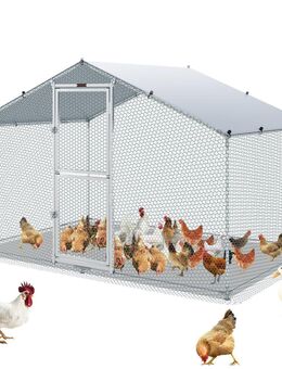 Hühnerstall, 2 x 3 x 2 m Hühnerhaus Freilaufgehege mit Sonnenschutzdach PE-Plane, Stahl Kleintierstall Hühnerhaus Dach Geflügelstall Hühnerkäfig für Hühner, Enten, Gänse, Kaninchen usw. Set453 - Wuppertal