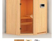 Karibu Sauna Tomke, BxTxH: 170 x 151 x 198 cm, 68 mm, (Set) 3,6-kW-Plug & Play Ofen mit externer Steuerung