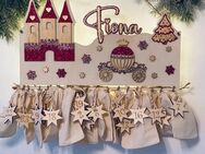 Personalisierter XXL Adventskalender in Wunschfarben mit Glitzer Prinzessin Schloß und Kutsche in deinen Wunschfarben - Zürich