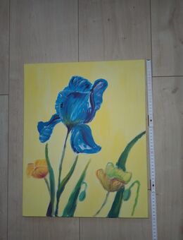 Unikat Acrylbild Leinwand blaue Lilie 40 x 50 cm - Naumburg (Saale)