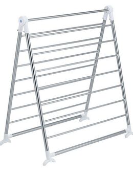 WENKO Badewannen-Wäscheständer Modell Profi, platzsparender Wäschetrockner, Edelstahl, 10 m Trockenlänge, klappbar