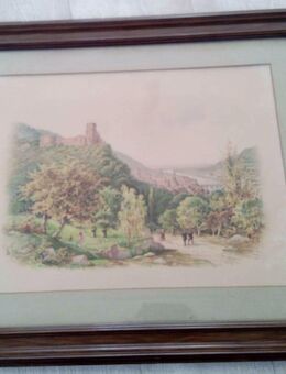 Sehr seltene Lithographie, Heidelberg zur Zeit der Romantik, um 1880 - Stuttgart