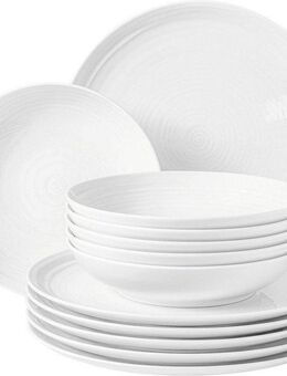 Seltmann Weiden Tafelservice Geschirr-Set Terra (12-tlg), 6 Personen, Porzellan, Geschirr, Teller Set, weiß, Made in Germany, 12 Teile, für 6 Personen
