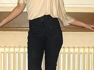 Enge Corsagenjeans, Röhrenjeans, Highwaiste Jeans, Hoher Bund, dunkelblau, Gr. 34 - Düsseldorf
