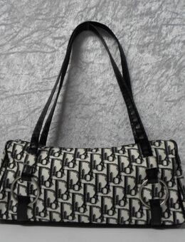 Handtasche schwarz/weiss Stoff 30x15 Neu - Rödermark