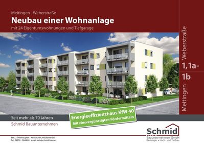 Neubauprojekt 3-Zimmerwohnung mit Garten - energieeffizientes Wohnen