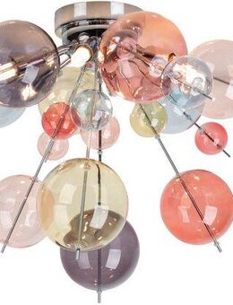 näve Deckenleuchten Explosion, ohne Leuchtmittel, kleine und große pastellfarbene Glaskugeln, 6x G9 exkl., D: 57cm