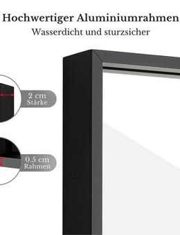 Loevschall Wandspiegel Rechteckige Spiegel mit schwarzem Alurahmen, wendbar, einfache Montage (2 Größen - 51x76 / 61x76 cm, vertikal und horizontal möglich, Schwarz), Spiegel für Schlafzimmer, Wohnzimmer, Garderobe, Flur und Badezimmer