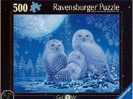 Ravensburger Puzzle Glow in the Dark, Eulen im Mondschein, 500 Puzzleteile, Made in Germany