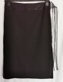 H&M Rock schwarz Gr. 38 ausgefallener Bleistiftrock mit Zierbänder Seitenschlitz - Recklinghausen