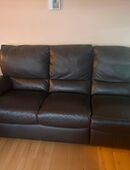 Braune Echtleder Relaxganitur 3+2+1 in 54657