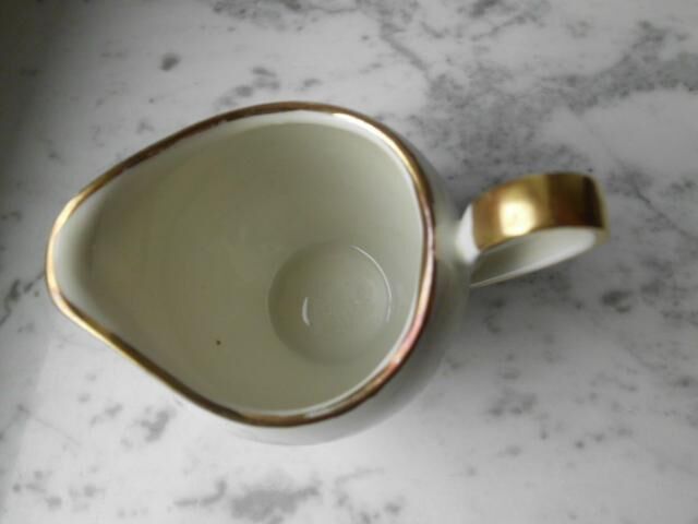 Schirnding Porzellan Mokka-Gießer Milchgießer 5 cm creme gold Vintage Retro 3,- - Flensburg