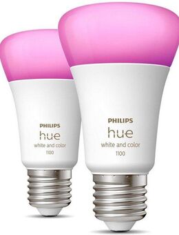 Philips Hue LED-Leuchtmittel White & Col. Amb. E27 Doppelpack 2x800lm 75W, E27, 1 St., Farbwechsler, Warmweiß
