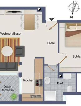 Freundliche 2-Zimmer-Dachgeschosswohnung mit Balkon in Philippsburg - Philippsburg