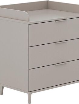 YUNY by PAIDI Wickelkommode BROTHER STU mit abnehmbarem Aufsatz und 3 Schubladen, Kommode in Taupe, 95 cm Breite, geprüfte Sicherheit, Soft-Close