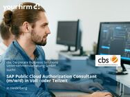 SAP Public Cloud Authorization Consultant (m/w/d) in Voll - oder Teilzeit - Heidelberg