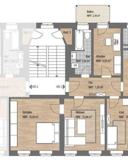 Denkmalschutz - 4-Zimmerwohnung mit Balkon in ruhiger Seitenstraße in Leipzig, Anger-Crottendorf - Leipzig