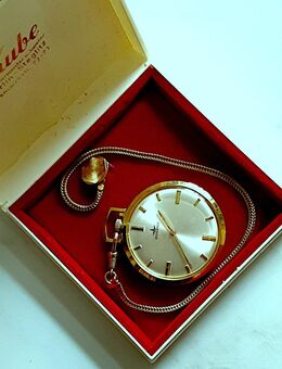 Taschenuhr Frackuhr Dugena vergoldet mit Kette - Berlin Steglitz-Zehlendorf