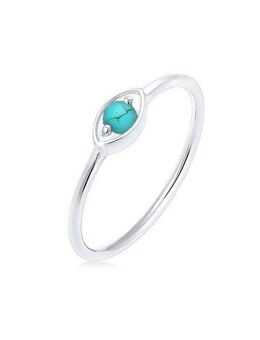 Elli Fingerring Evil Eye Talisman Symbol mit Türkis 925 Silber