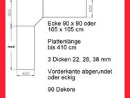 Arbeitsplatte ME 477 , Küche Ecke 90x90+300x60cm , 90 Dekore - Oberhausen