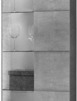 INOSIGN Vitrine Dama Höhe 187 cm, Breite 60 cm, Stauraumvitrine mit 1 Tür, Standvitrine - Front in 3D-Optik, viel Stauraum, verschiedene Farben